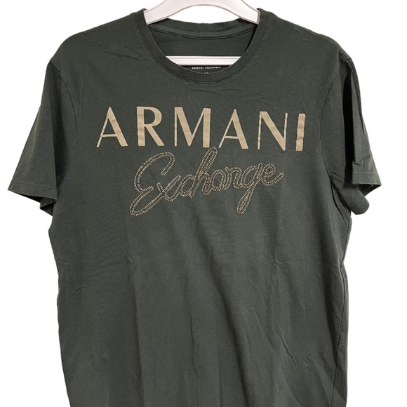 Armani Exchange: Men's Green T-shirt - Picture 1 of 3